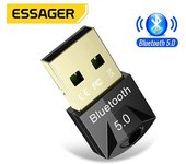 Essager Wireless USB Bluetooth-Compatible 5.0 Dongle Adapter para PC Teclado Ratón Adaptador Receptor de audio Transmisor negro