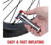 Mini bomba de bicicleta Inflador de CO2 bicicletas de montaña de carretera bomba de neumáticos de bicicleta para Presta y Schrader plata