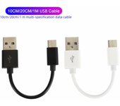 Cable de carga rápida micro USB tipo C de 10 cm y 20 cm para Android y Apple Micro USB Android Black