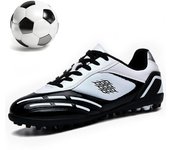 Nuevos zapatos de fútbol para niños con césped artificial, zapatos de fútbol para hombres, botas de fútbol cortas con punta para entrenamiento de competición para adolescentes, botas de entrenamiento para mujeres 32 negro/rojo