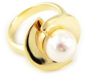 Anillo 'Dana' chapado en oro blanco 50 blanco