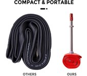 Paquete de 2 cámaras de aire para bicicleta, ultraligeras, de TPU, para bicicleta de carretera, válvula francesa 26x1.25-1.75 FV 48mm rojo