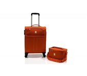 Lot valise cabine souple + Vanity  Ultra léger  - Lys Paris 2102/2 - Orange