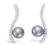 Les Trésors De Lily [L7450] - Boucles Argent 'Sissi' gris argenté - 20x7 mm gris