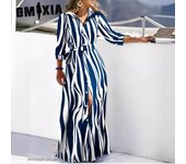 GMXIA Vestidos casuales de manga larga con cuello tipo polo para mujer, verano, primavera S