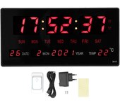 Reloj de pared digital LED con pantalla grande, preciso, para escritorio, con calendario electrónico para colgar en interiores
