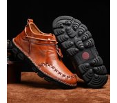 38-48 Zapatos de cuero genuino para hombres Botas casuales Zapatos de cuero de negocios Oxfords genuinos Tamaño grande 38 marrón
