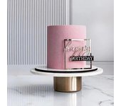 Adornos para tarta de fiesta de feliz cumpleaños de oro rosa, adorno acrílico de alta calidad para tarta de cumpleaños para decoraciones de pastel de fiesta de cumpleaños de bebé