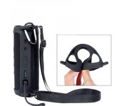 Funda protectora de silicona para JBL Flip 6: Bolsa de almacenamiento para altavoces portátiles con diseño de caleidoscopio negro