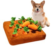 12 zanahorias de peluche para enriquecer el rompecabezas de perros, juguetes para perros de granja de zanahorias, juguetes para perros de parche de zanahoria, juguete para oler perros cachorros perros grandes