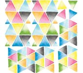 Vinilos decorativos triangulares de acuarela multicolor para compañeros de piso - Vinilo reposicionable