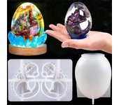 2 uds molde de resina de huevo de dragón DIY encantador molde de silicona de dinosaurio para resina epoxi molde de huevo hecho a mano blanco