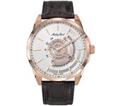 Reloj Mathey-Tissot Mondo H711PS de cuarzo con correa de piel y esfera plateada para hombre plata