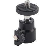 Mini rótula esférica con rotación de 360 grados y soporte de rosca de 14  para cámara DSLR y videocámara.(Negro) negro