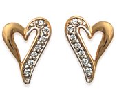 Les Trésors De Lily [D4565] - Pendientes chapados en oro 'Love' oro blanco - 11x8 mm oro