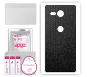 apgo Protective Skin Sticker for the back compatible with Sony Xperia XZ2 Compact, Wrap Film, Foil, Vinyl - Pattern Black Honeycomb