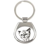 Exotic Shorthair - keychain with a cat, keychain with a print, personalized pendant from the Art-Dog brand plata
