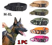 1 collar de perro táctico militar, collar de perro mediano y grande, collar de perro ajustable para pastor, collar de perro mediano y grande para entrenamiento para caminar, collar de entrenamiento para perros duradero M