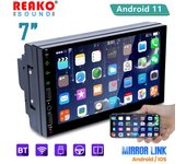 REAKOSOUND 7  Android 11 reproductor Multimedia para coche 2 Din Universal WIFI GPS Audio para coche Radio FM Bluetooth enlace espejo HD 2USB 7" 2u 2-32G