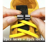 Cordones elásticos sin cordones, cordones de zapatos con cierre de Metal para zapatillas de deporte para niños y adultos, cordones rápidos blanco