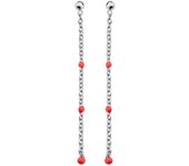 Altesse [Q4863] - Boucles argent 'Boho' orange argenté - 47 mm