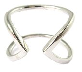 Bague ouverte argent 'Cléopatra' argenté (rhodié) 52