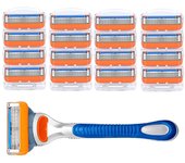 Nuevas cuchillas de afeitar aptas para Fusione5 hombres, máquina de afeitar Manual de seguridad, cabezales de repuesto, hoja recta 1handle+8blades