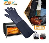 Guantes de silicona profesionales extra largos para horno con forro acolchado, resistentes al calor, para parrilla y horno, herramientas para hornear.