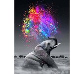 Pintura de diamantes bordado de diamantes imagen de elefante joven de dibujos de diamantes de imitación pigmento colorido 20X30CM
