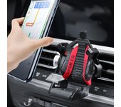 1 soporte universal para teléfono de coche con forma de asiento de carreras: soporte para GPS, soporte para ventilación de aire y compatibilidad con teléfonos inteligentes para una navegación sencilla rojo