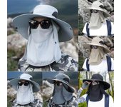 Sombreros de verano para exteriores para hombres y mujeres, con cola de caballo, malla transpirable, protector solar, sombrero de pescador con ala, sombrero para el sol para montañismo One Size beige