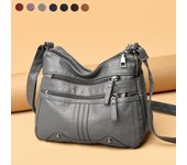 Bolso grande de hombro informal de cuero de alta calidad, bolsos cruzados a la moda para mujer, bolsos de mujer, bolso tipo cartera 26*21*11cm gris