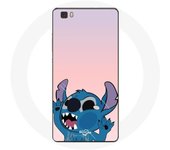 Coque pour Huawei P8 Lite Stitch le Nez en l'air fond rose