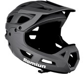Casco de bicicleta de montaña Casco de bicicleta integral Casco de ciclismo para hombres adultos con mentonera desmontable y gris