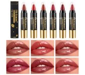 Lápiz labial hidratante de crayón, brillo labial aterciopelado, espejo hidratante, no se mancha fácilmente, lápiz labial resistente al agua, crea un hermoso maquillaje de labios brillante 01