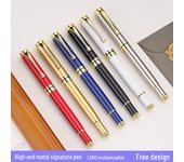 Bolígrafo de metal personalizable para firmas como obsequio empresarial: grabe o imprima su logotipo 0.5mm, black refill blanco