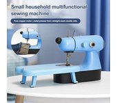 Máquina de coser eléctrica con placa de expansión Diseño de luz LED Puntada rápida Compacto Portátil Enchufe de EE. UU. Máquina de coser cortinas de ropa DIY US Plug azul del lago