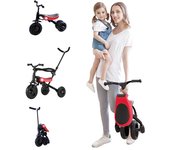Triciclo Kamelun 3 en 1 con barra de empuje, carretilla para niños de 1 a 3 años, bicicleta plegable, bicicleta ligera, regalo de cumpleaños, bicicleta de altura con protección