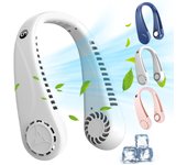 Ventiladores de cuello portátiles Mini ventilador sin aspas con pantalla digital LED de 1200 mAh, ventilador de refrigeración manos libres recargable por USB con 5 velocidades de viento