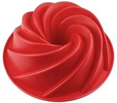 Molde de silicona para tartas / Molde de silicona en espiral para tartas, molde fabricado con silicona sin BPA y aprobado por la FDA, resistente al calor hasta 240°, (24cm/color rojo) 20x20x3cm