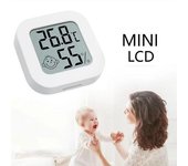 Mini termómetro Digital LCD, higrómetro, medidor electrónico de temperatura y humedad para interiores, estación meteorológica para el hogar blanco