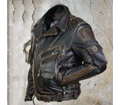 Chaqueta de cuero personalizada de otoño e invierno para hombre Chaqueta ajustada con cremallera y múltiples bolsillos L negro