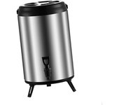 Dispensador de bebidas frías y calientes, contenedor de bebidas, cubo de té con leche y aislamiento de sopa, barril para 6L argent
