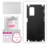 apgo Protective Skin Sticker for the back+sides compatible with Oppo A76, Full Wrap Film, Foil, Vinyl - Pattern Black Honeycomb