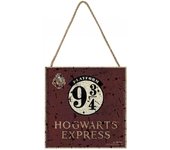 HARRY POTTER Placa de madera Hogwarts Express Andén 9 3/4 One Size borgoña