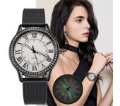 Relojes de pulsera de cuarzo para mujer con manos luminosas informales de nuevo diseño a la moda plata