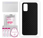 apgo Protective Skin Sticker for the back compatible with Xiaomi Redmi Note 10 5G, Wrap Film, Foil, Vinyl - Pattern Carbon Black