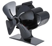 Mini ventilador de 4 aspas, silencioso y respetuoso con el medio ambiente, para chimenea, con potencia térmica negro