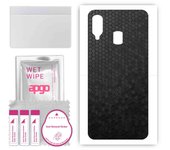 Adhesivo protector trasero apgo compatible con Samsung Galaxy A40, lámina de vinilo - Patrón de panal negro