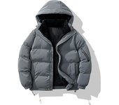Chaqueta de pan gruesa acolchada de algodón para hombre, suéter informal, chaqueta versátil de moda suelta M almendra
